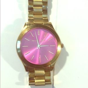 Michael Kors Gold Watch with pink face